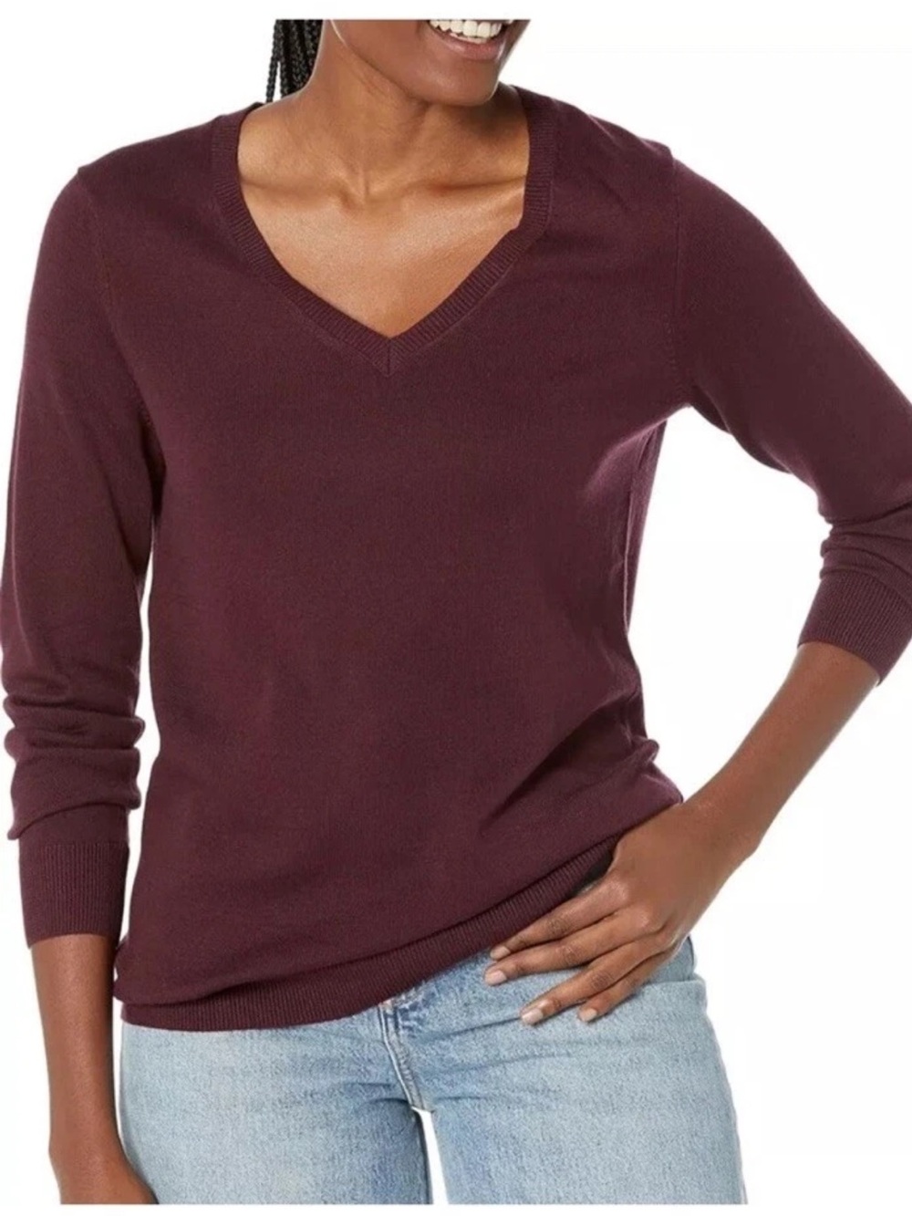 Amazon Essentials Classic-Fit Lightweight Long-Sleeve V-Neck Fall Sweater XS